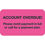 Billing Collection Labels, Fl Pink - Account Overdue, 1-1/2" X 7/8" (Roll of 250)