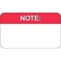 Chart labels - Red, "Note" 1-1/2" X 7/8" (Roll of 250)