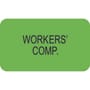 Insurance Labels, WORKERS' COMP. - Fl Green, 1-1/2" X 7/8" (Roll of 250)