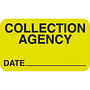Billing Collection Labels, Fl Chartreuse - COLLECTION AGENCY DATE___, 1-1/2" X 7/8" (Roll of 250)