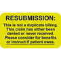 Insurance Labels, Resubmission, Fluorescent Chartreuse, 1-1/2" x 7/8" (Roll of 250)