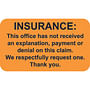 Insurance Labels, INSURANCE:, Fluorescent Orange, 1-1/2" x 7/8" (Roll of 250)