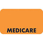 Insurance Labels, MEDICARE - Fluorescent Orange, 1-1/2" X 7/8" (Roll of 250)