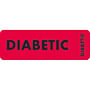 Chart Labels, DIABETIC - Red, 3" X 1" (Roll of 250)
