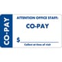Insurance Labels, CO-PAY - White, and Blue (Wrap-around), 3-1/4" X 1-3/4" (Roll of 250)