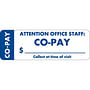Insurance Labels, CO-PAY - White, and Blue (Wrap-around), 3" X 1" (Roll of 250)