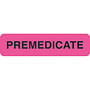 Chart Labels, Premedicate, Fluorescent Pink, 1-1/4" x 5/16", (Roll of 500)