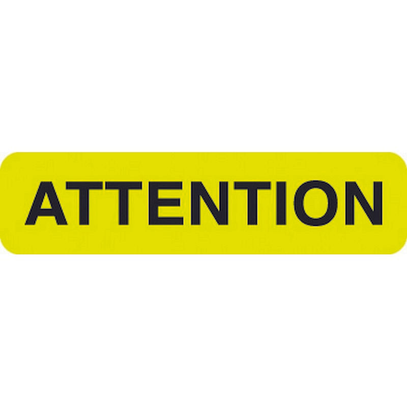 Attention/Alert Labels, ATTENTION - Fl Chartreuse, 1-1/4