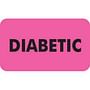 Chart Labels, Diabetic, Fluorescent Pink, 1-1/2" x 7/8", (Roll of 250)