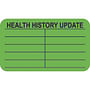 Chart Labels, Health History Update, Fluorescent Green, 1-1/2" x 7/8", (Roll of 250)