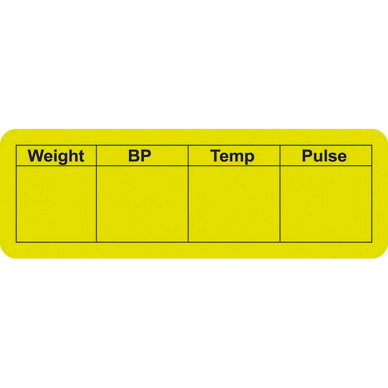 Tabbies® Labels for Primary Care Physician 3 x 1 Fluor Chartreuse 250/Roll 