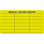 Chart Labels, Medical History Update, Yellow, 3-1/4" x 1-3/4", (Roll of 250)