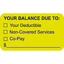Insurance Labels, Balance is Due, Fluorescent Chartreuse, 1-1/2" x 7/8", (Roll of 250)
