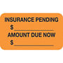 Insurance Labels, Fluorescent Orange, 1-1/2" x 7/8", (Roll of 250)