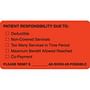 Insurance Labels, Patient Responsibility Due To:, Fluorescent Red, 3-1/4" x 1-3/4", ( Roll of 250)