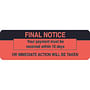 Billing Labels, Final Notice, Fluorescent Red, 3" x 1" (Roll of 250)
