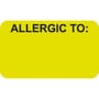 Allergy Warning Labels, ALLERGIC TO: - Fl Chartreuse, 1-1/2" X 7/8" (Roll of 250)