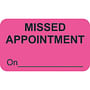 Chart labels - Missed Appointment, Fluorescent Pink, 1-1/2" x 7/8" (Roll of 250)