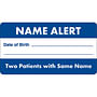 Medical alert Labels, NAME ALERT - Blue/White 3-1/4" X 1-3/4" (Roll of 250)