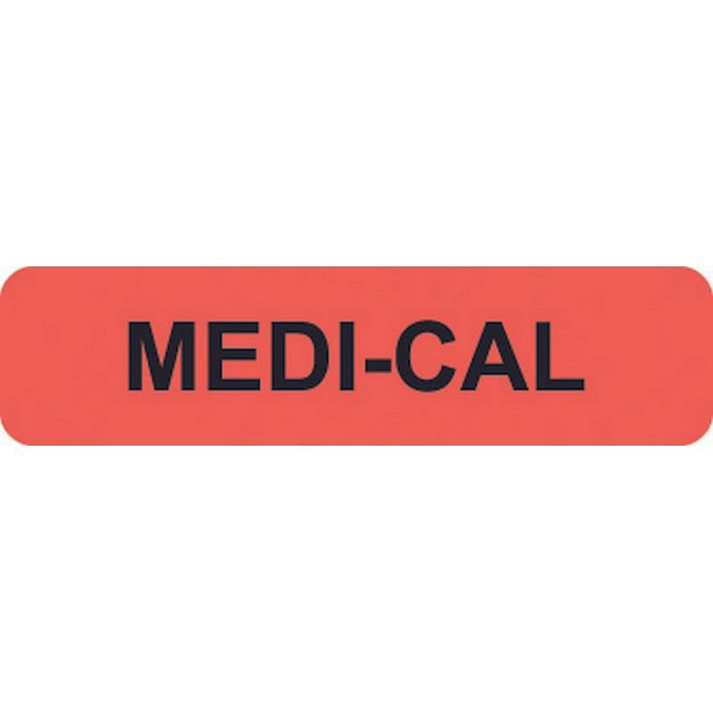 Insurance Labels, MEDICAL Fluorescent Red, 11/4&quot; X 5