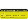 Credit Cards Visa-MC-Amex-Disc. 3" x 1" Fl-Chartreuse Label (Roll of 250)
