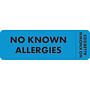 Alert Labels, No Known Allergies, Light Blue, 3" x 1" (Roll of 250)