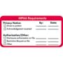 HIPAA Labels, HIPAA Requirements - White, and Red, 4" X 2-1/2" (Roll of 250)