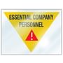 3" x 4" Essential Company Personnel Window Cling - Pack of 5