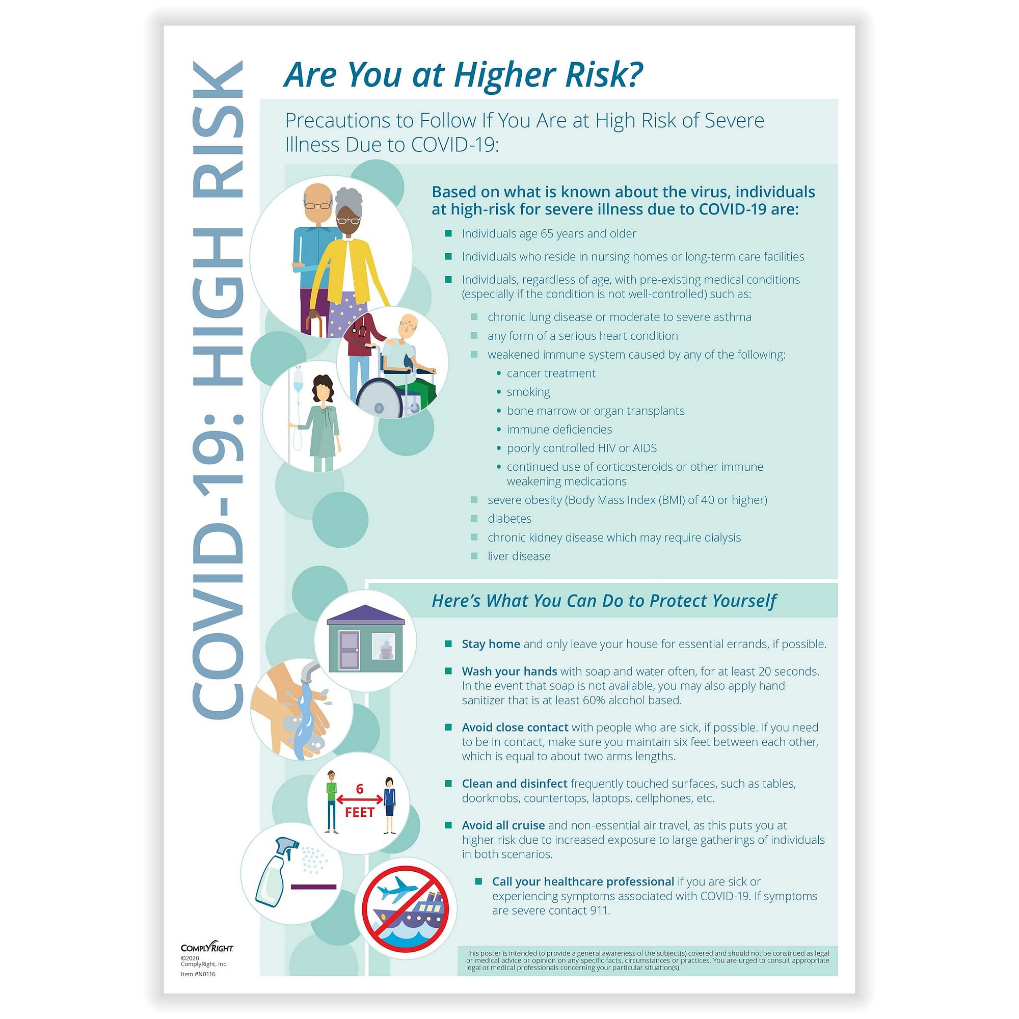 COVID-19 Protect Yourself If You Are At Higher Risk Poster - 1 Poster