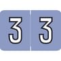 Barkley NCPM Compatible Numeric "3" Labels, Laminated Stock, 1" X 1-1/2" Individual Numbers - Roll of 500