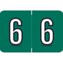 Barkley NCPM Compatible Numeric "6" Labels, Laminated Stock, 1" X 1-1/2" Individual Numbers - Roll of 500