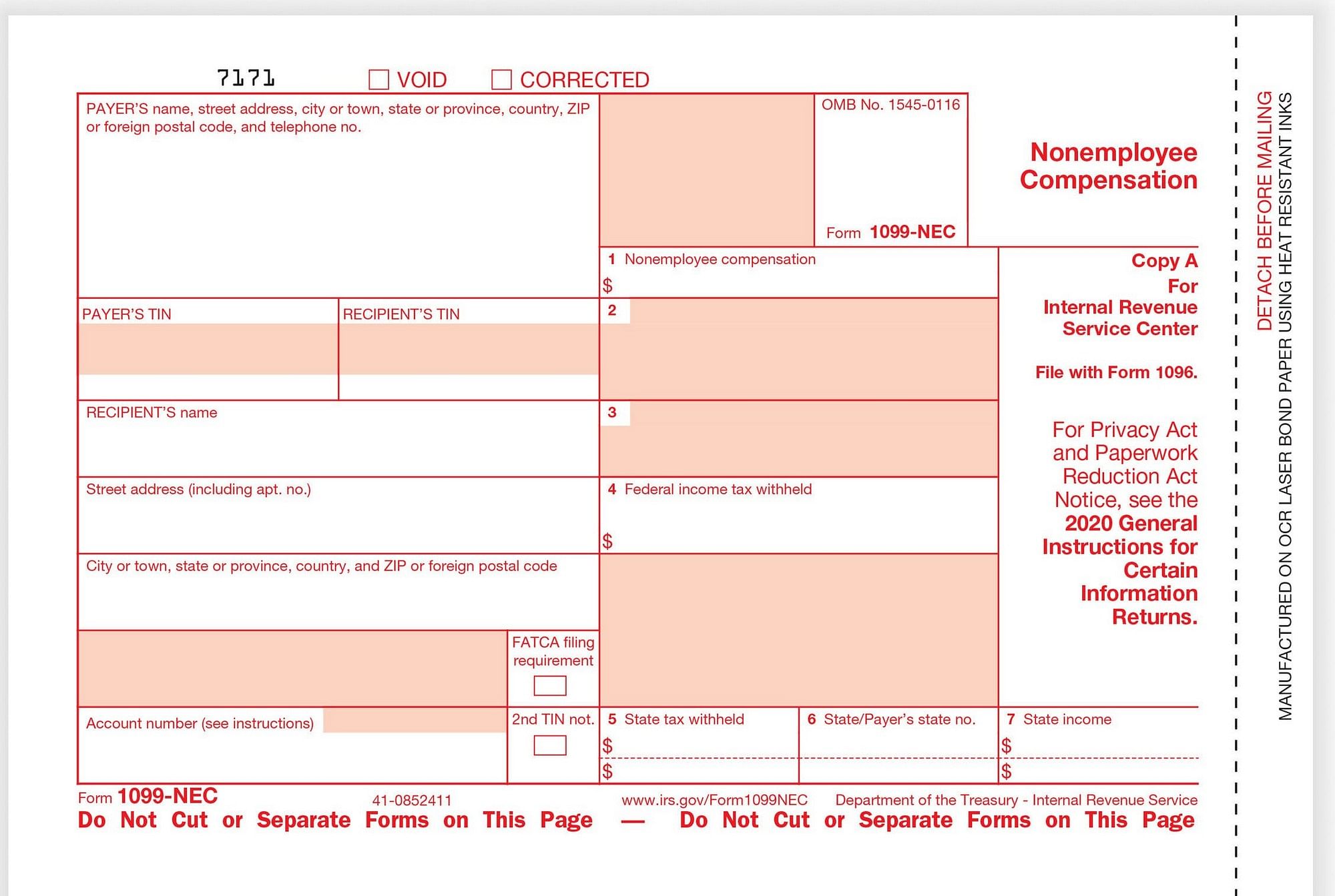 Form 1099-nec 2021 Nonemployee Compensation Worksheet