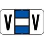 POS Compatible "V" Labels, Polylaminated Stock, 15/16 " X 1-5/8" Individual Letters - Ringbook pack of 240