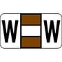 POS Compatible "W" Labels, Polylaminated Stock, 15/16 " X 1-5/8" Individual Letters - Ringbook pack of 240