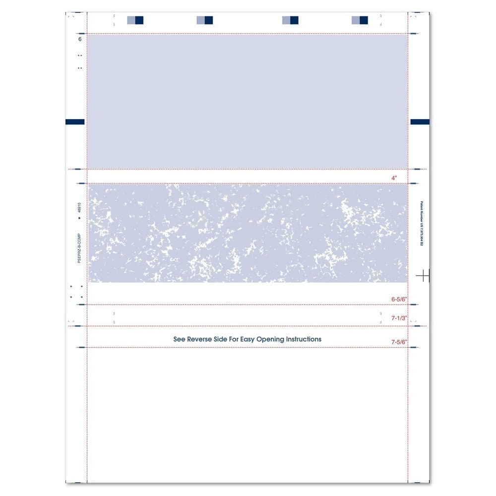 81/2&quot; x 11&quot; Z Fold Check Blue Marble Basic Security
