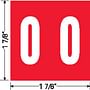 Ames Compatible "0" Numeric Labels, Laminated Stock, 1-7/8" X 1-7/8" Individual Numbers - Roll of 500