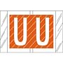 Tabbies Compatible "U" Labels, Laminated Stock, 1" X 1-1/2" Individual Letters - Roll of 500