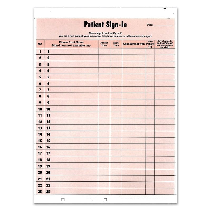 Medical HIPAA Compliant for Privacy in Doctor 25 Pack Dental Office Carbonless 3 Part Forms with Peel Away Adhesive Labels Blue Blue Summit Supplies 25 Patient Sign in Forms 