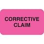 Insurance Collection Labels, CORRECTIVE CLAIM - Fl Pink, 1-1/2" X 7/8" (Roll of 250)