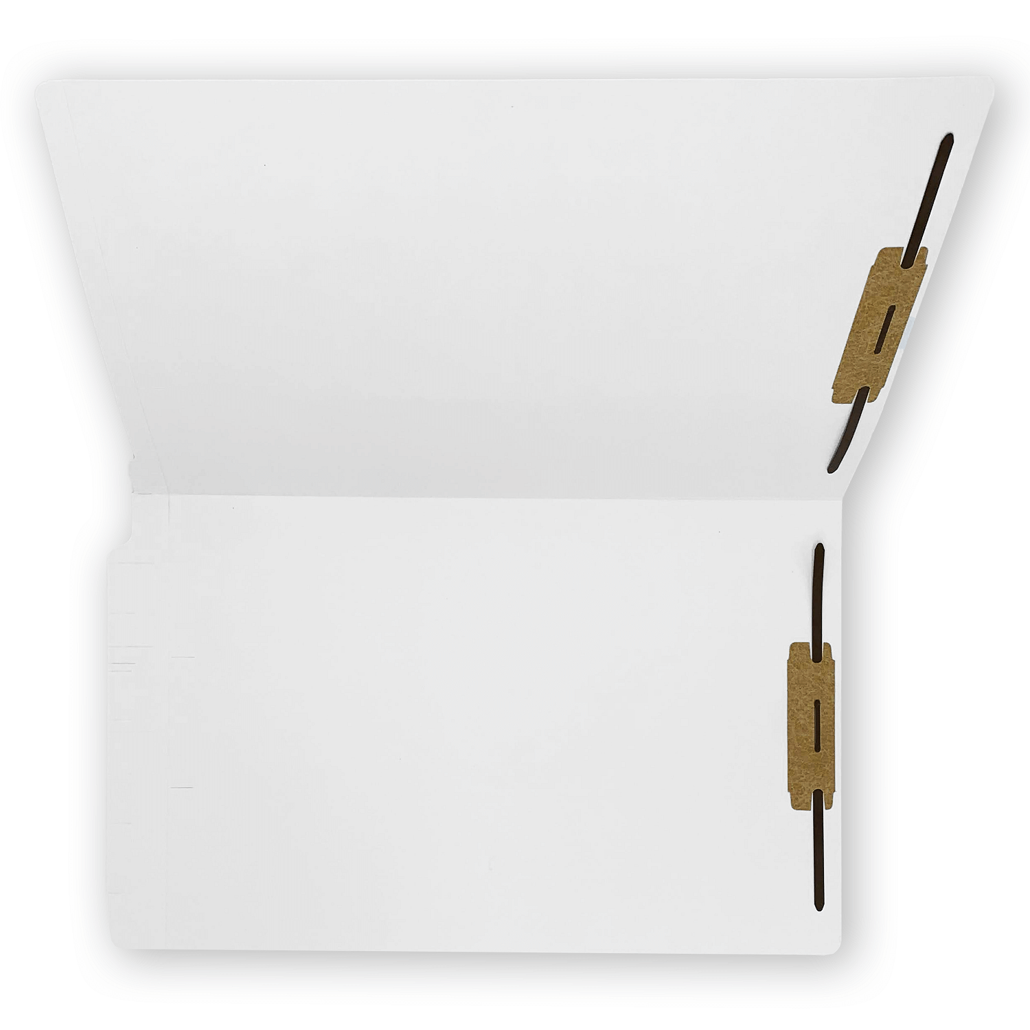 14pt White Folders, Full Cut 2Ply END TAB, Legal Size, Fastener Pos 1