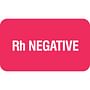 Chart Labels, Rh NEGATIVE - Red, 1-1/2" X 7/8" (Roll of 250)