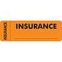 Insurance Labels, INSURANCE - Fl Orange (Wrap-around), 3" X 1" (Roll of 250)