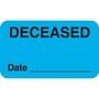 Chart Labels, DECEASED - Lt. Blue, 1-1/2" X 7/8" (Roll of 250)