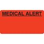 Attention/Alert Labels, MEDICAL ALERT - Fl Red, 3-1/4" X 1-3/4" (Roll of 250)
