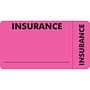 Insurance Labels, INSURANCE - Fl Pink (Wrap-Around), 3-1/4" X 1-3/4" (Roll of 250)