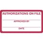HIPAA Labels, Authorizations on File - Red/White, 3-1/4" X 1-3/4" (Roll of 250)