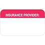 Insurance Labels, INSURANCE PROVIDER - Red/White, 1-1/2" X 7/8" (Roll of 250)