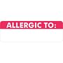 Allergy Warning Labels, ALLERGIC TO - Red/White, 3" X 1" (Roll of 250)