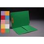 11pt Green Folders, Full Cut END TAB, Letter Size, 1/2 Pocket Inside Front, Fastener Pos #1 (Box of 50)