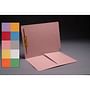 11pt Pink Folders, Full Cut END TAB, Letter Size, 1/2 Pocket Inside Front, Fastener Pos #1 (Box of 50)